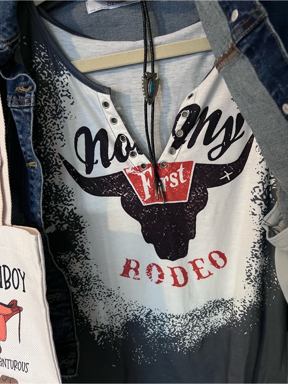 Zara 9 pc Bundle jacket and not my Rodeo t Jewel, sticker and belt. Cowgirl up🤠 - Picture 2 of 14